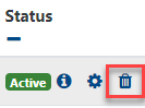 Moodle unenroll icon highlighted in a red box.